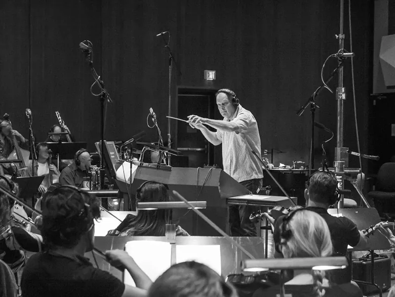 Guy Michelmore conducting a session orchestra